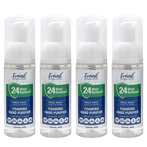 4 pack of travel size (1.7oz) Everest Microbial Defense alcohol-free, foaming hand sanitizer. 